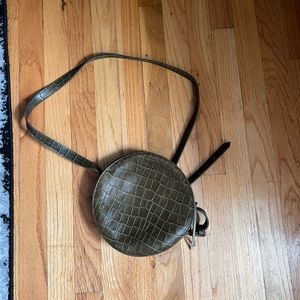 Madewell Green Croc “The Simple Circle Crossbody” Purse